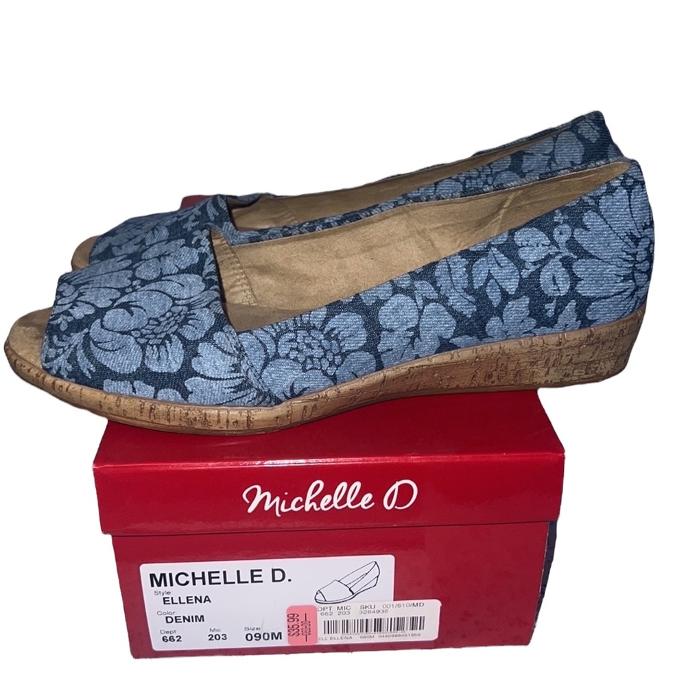 Michelle D Ellena Denim shoes size 9M - floral denim